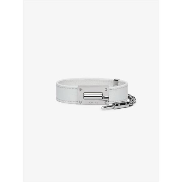 NEW AMIRI women's pebbled jax bracelet in white